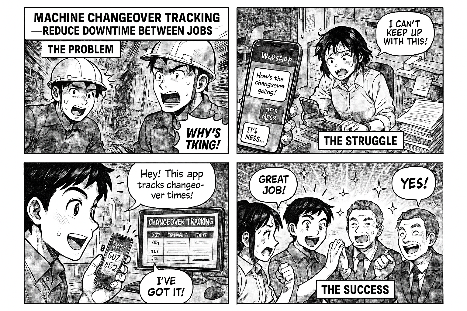 Machine Changeover Tracking — Reduce Downtime Between Jobs
